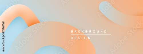 Abstract fluid shapes, peach and blue hues. Minimalist design, soft gradients create modern background texture. Simple, clean aesthetic.