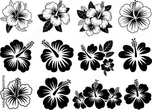 set of flowers