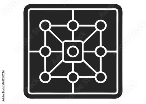 Abstract neural network grid icon displaying connected nodes and artificial intelligence