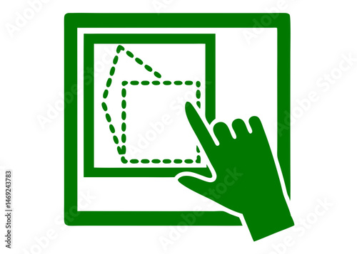 Digital interface design with gestural interaction and rectangular selection