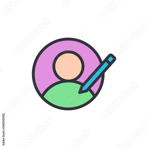 User profile edit icon symbol for social media platform and website design