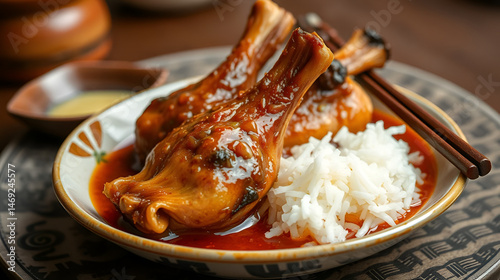 The rich sauce-flavored hooves are tempting%A traditional delicacy braised pig's trotters