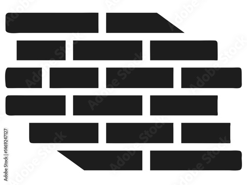 Abstract black brick wall illustration design with transparency and stylized appearance