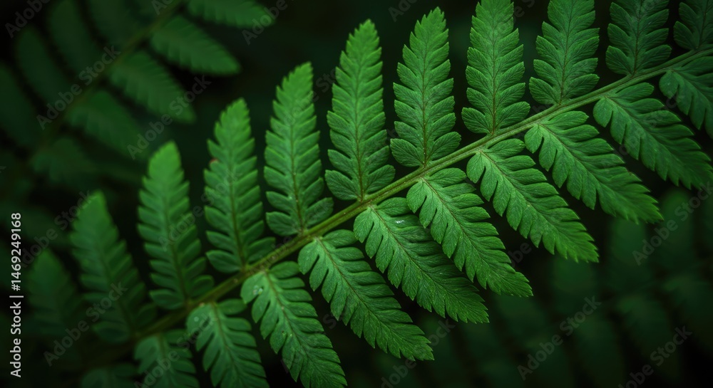 Obraz premium Detailed Macro of Lush Green Fern Leaves Showcasing Intricate Veins