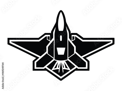 f-22 raptor fighter jet icon. us army symbol. isolated vector image for military infographics and web design
