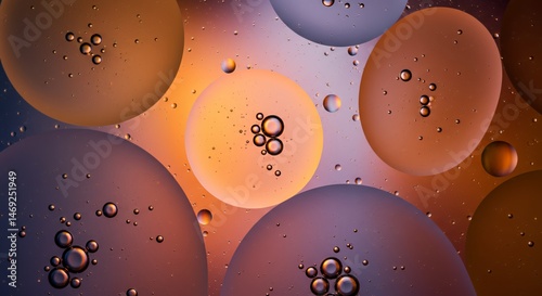 Abstract Oil and Water Bubbles: A Symphony of Colors and Shapes