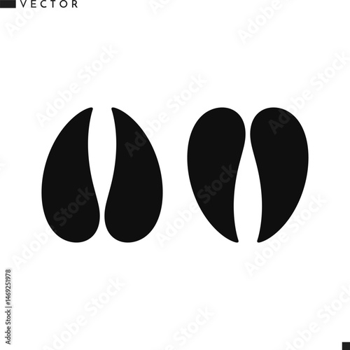 Cow footprint vector. Farm animal footprint icon. Holstein cow sign  
