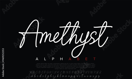 Luxury Amethyst Signature Free Regular alphabet letters font for logo