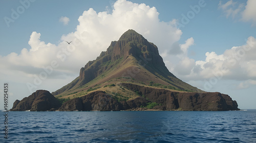 Coin de Mire (Gunner's Quoin), a protected Mauritian island 8 km off Mauritius' northern coast, is known for its steep profile and birdlife but is not open to visitors.