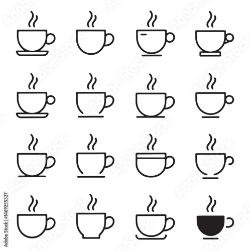 Coffee and Teapot Icons Collection vector