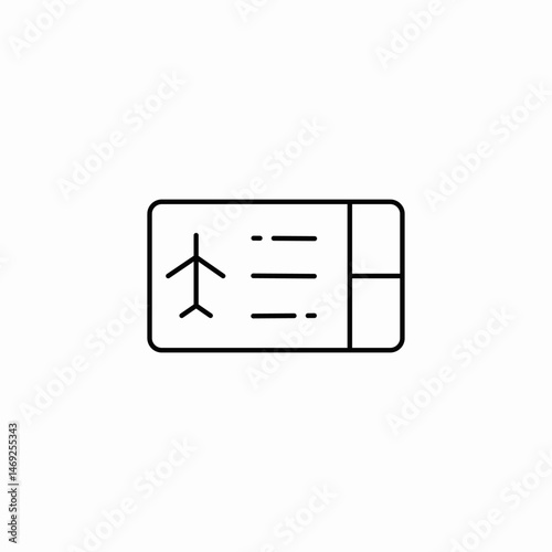 boarding pass icon sign vector