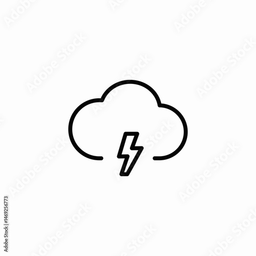 cloudy thunder icon sign vector