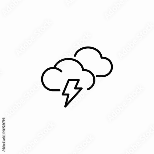 cloudy lightning icon sign vector