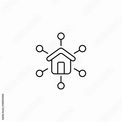 connected home icon sign vector