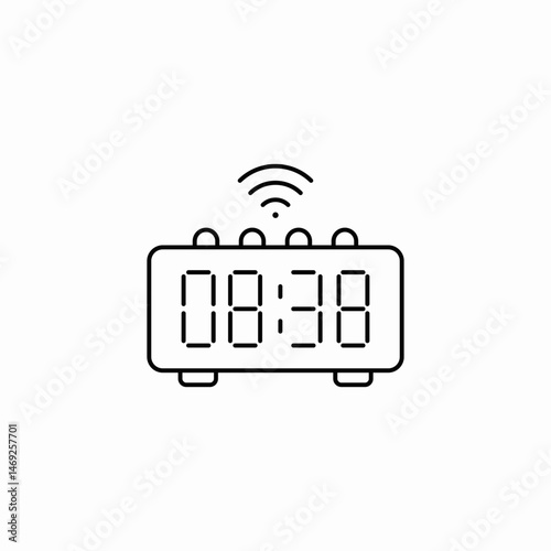 digital clock icon sign vectror
