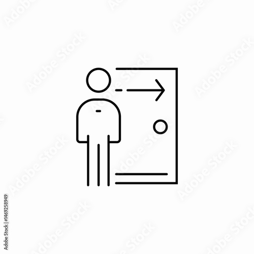 employee departure icon sign vector