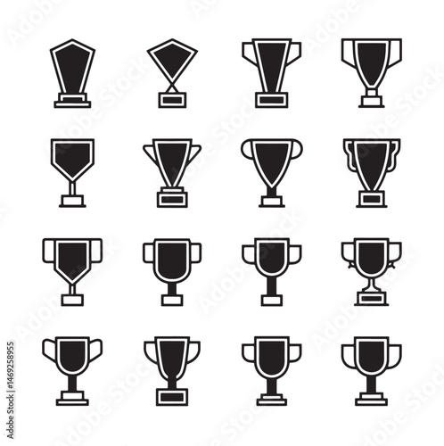 Victory Icons Collection  Symbols of Success and Achievement vector