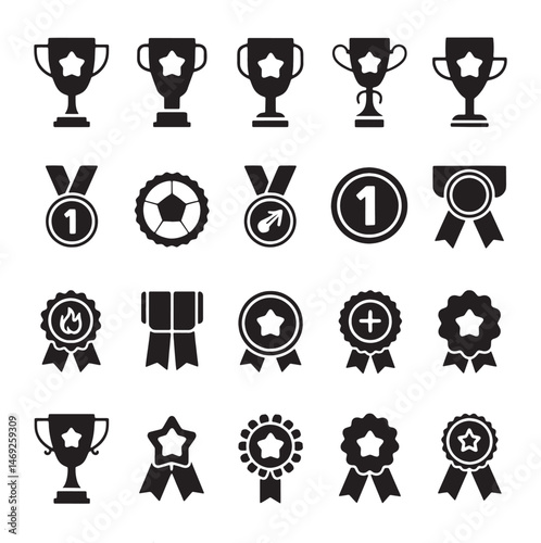 Victory Icons Collection  Symbols of Success and Achievement vector
