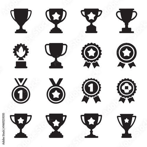 Victory Icons Collection  Symbols of Success and Achievement vector