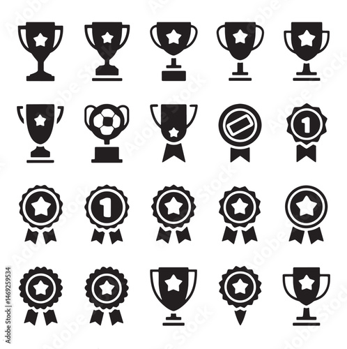 Victory Icons Collection  Symbols of Success and Achievement vector