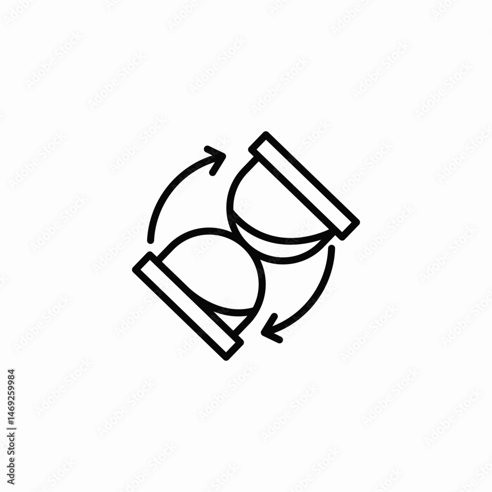 flowing time icon sign vector flowing time icon sign vector