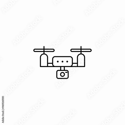 flying drone icon sign vector