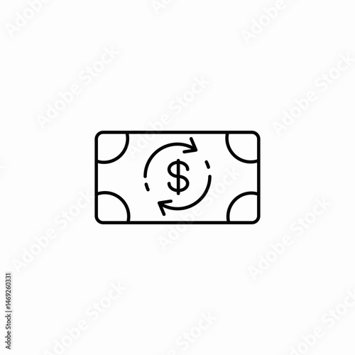 folded cash icon sign vector