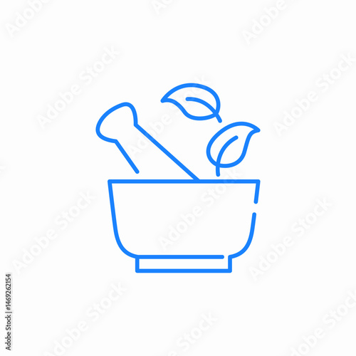 herbal mortar icon sign vector