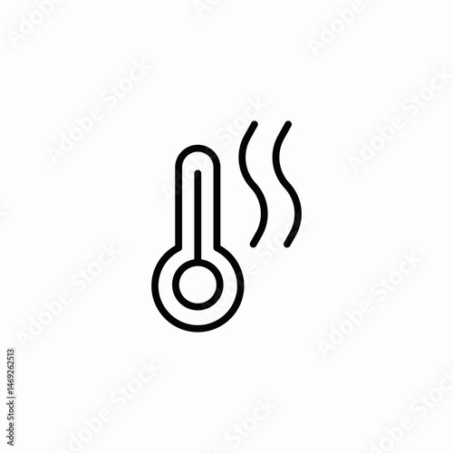 hot thermometer icon sign vector