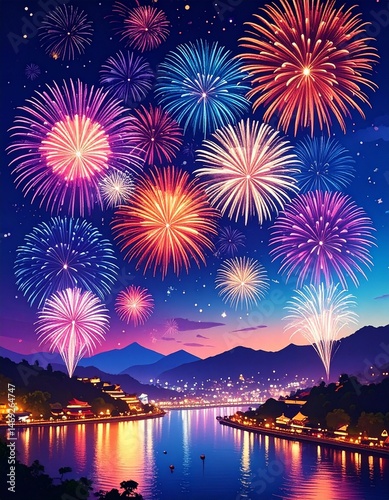 夜空に打ち上がる花火