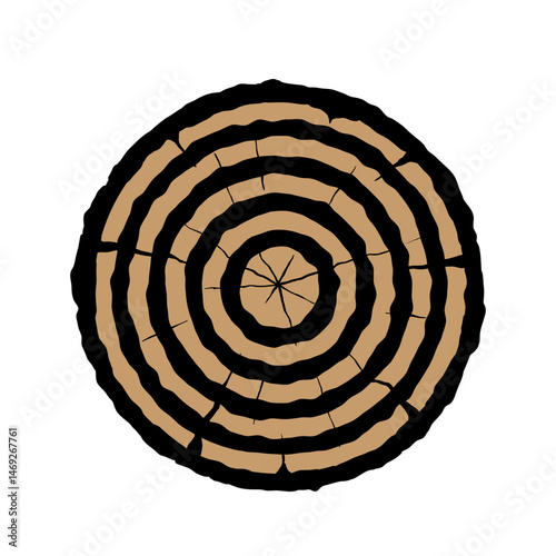 Wood slice icon vector. Wood rings illustration sign. Tree symbol. Sawmill logo.
