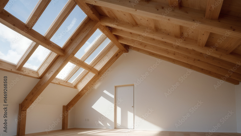 Fototapeta premium wooden roof of the house