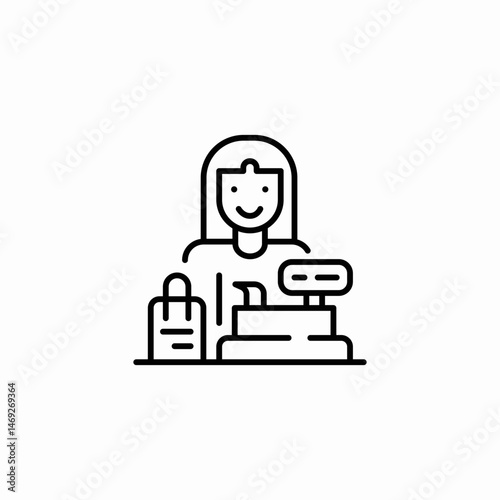 shop assistant icon sign vector
