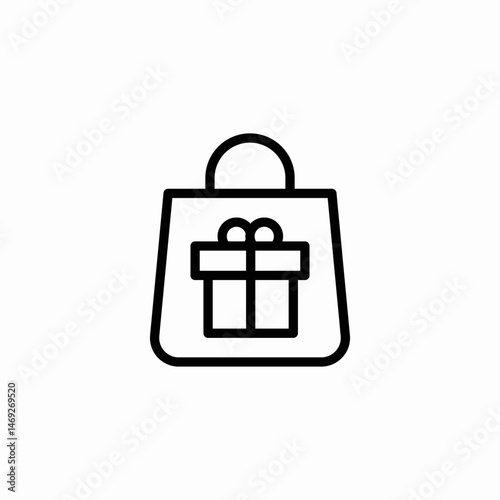 shopping bag present icon sign vector