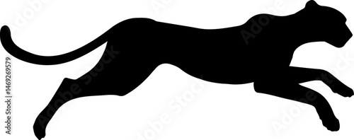 Running cheetah black silhouette.