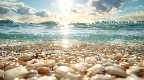Fototapeta Naklejka Na Ścianę i Meble -  A beach shining in the sun