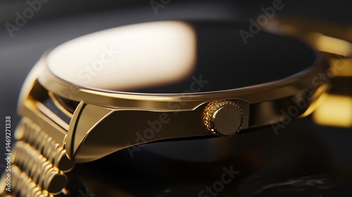 Close-up Luxurious Gold Smartwatch Detail for Timepiece Enthusiasts and Collectors