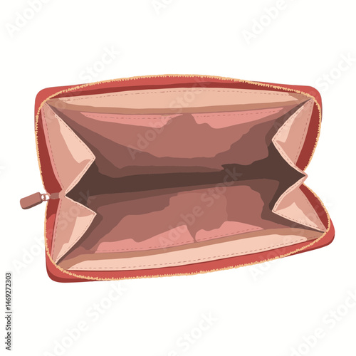 Empty Wallet Illustration in Flat Design Style for Financial Awareness, Budgeting Blogs, Economic Education, and Personal Finance Resources