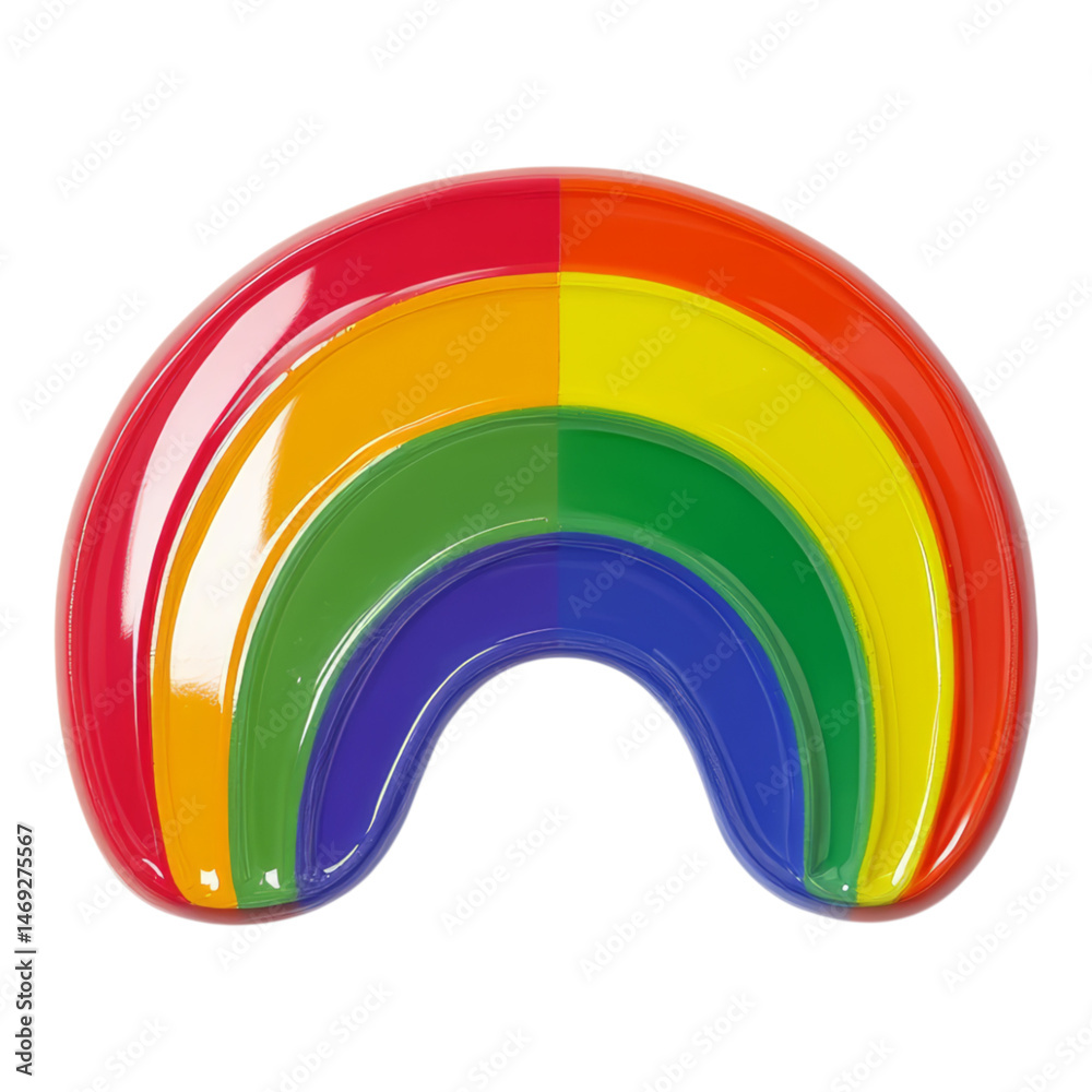 Fototapeta premium Rainbow Plate Design for Creative Dining Experiences Isolated on transparent background