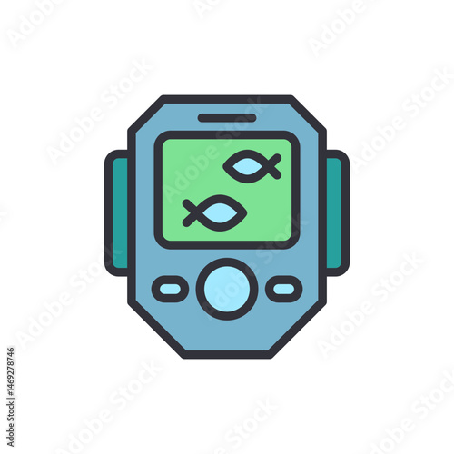 Underwater sonar device for discovering and tracking fish populations icon