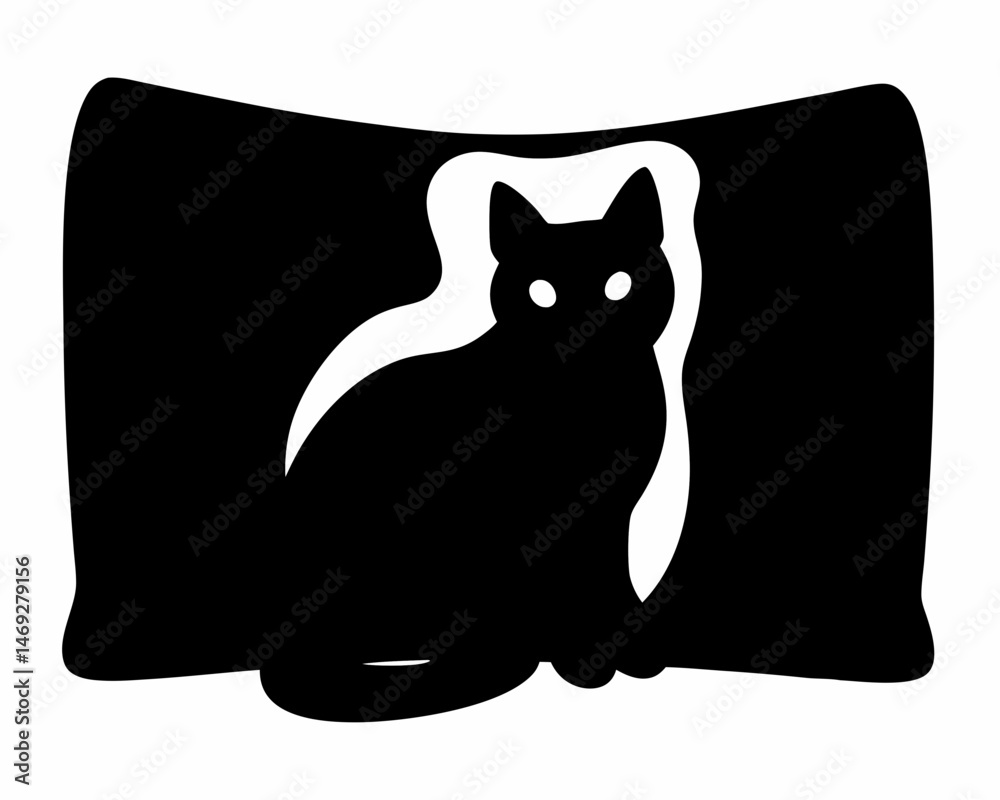 Minimal Style Black Cat Digital Illustration Minimal Style Black Cat Digital Illustration
