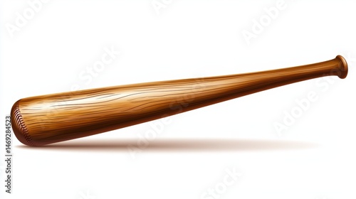 A vintage-style baseball bat clipart with a classic design, showing off its wood texture and well-worn look.