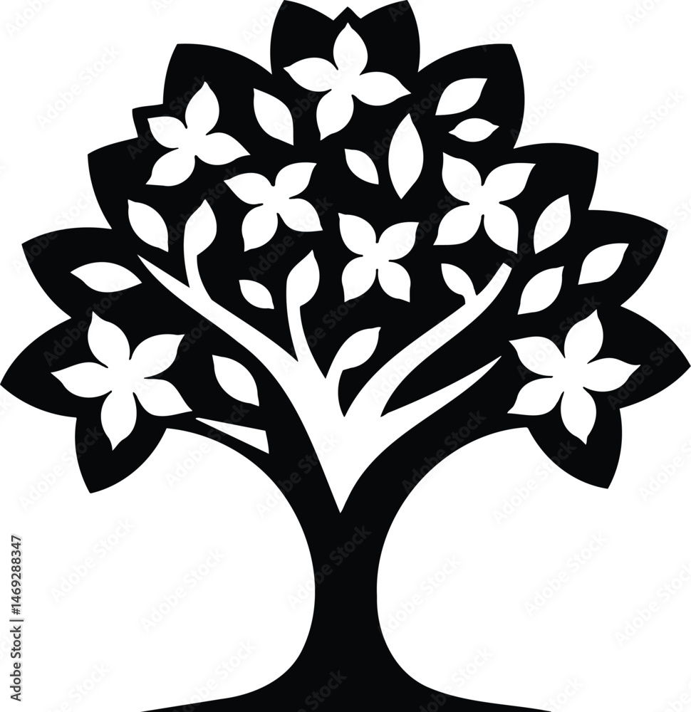 Obraz premium Stylized Dogwood Tree Symbol