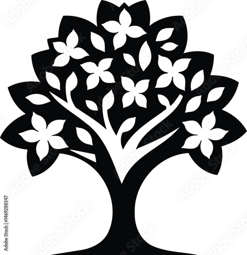 Stylized Dogwood Tree Symbol