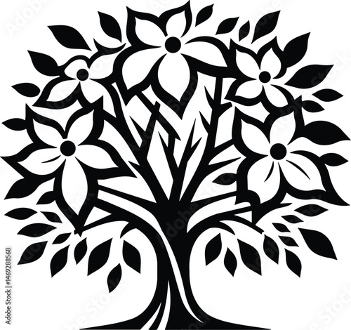 Simple Dogwood Silhouette