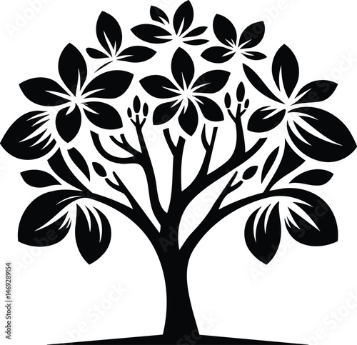 Vector frangipani tree icon