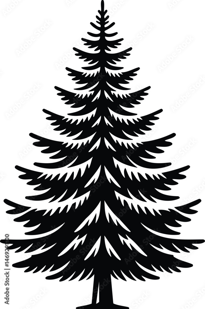 Naklejka premium Classic Spruce Tree Vector Icon
