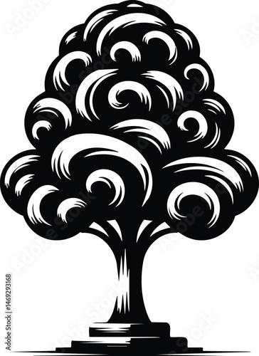 Sculpted Topiary Tree Silhouette