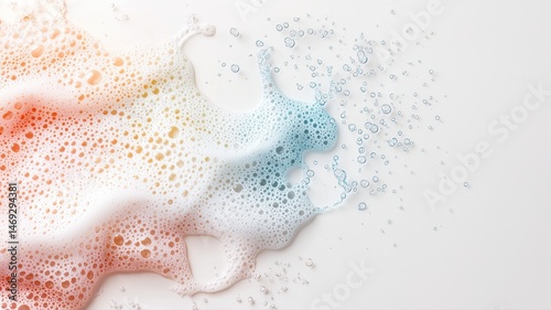 Abstract Foam and Water Droplets with Colorful Gradient Overlay Background foam water abstract color