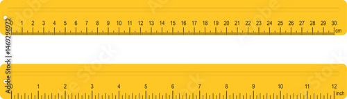 Measuring rulers vector illustration isolated on white background. Vector illustration of measurement scale in centimeters, millimeters and inches.
